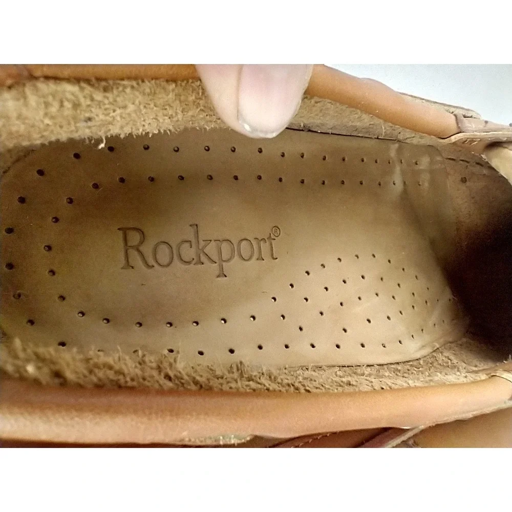 Rockport Mens M5166 Tan Leather‎ Boat Shoes Nautical Loafers Size 11M